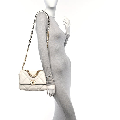 Chanel Lambskin Quilted Medium Chanel 19 Flap White 2 of 15