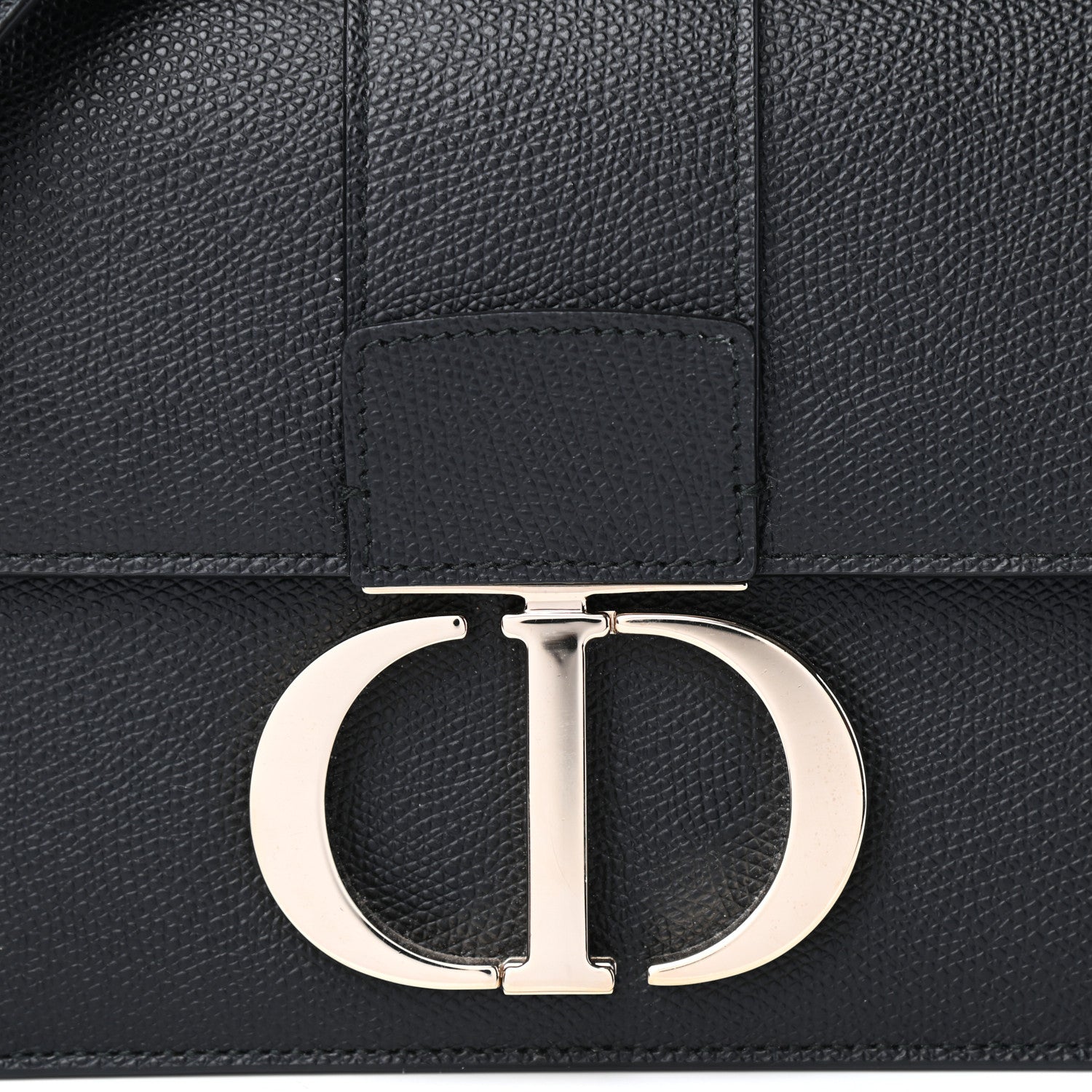 Christian Dior Grained Calfskin Embossed 30 Montaigne Chain Flap Bag Black 9 of 9