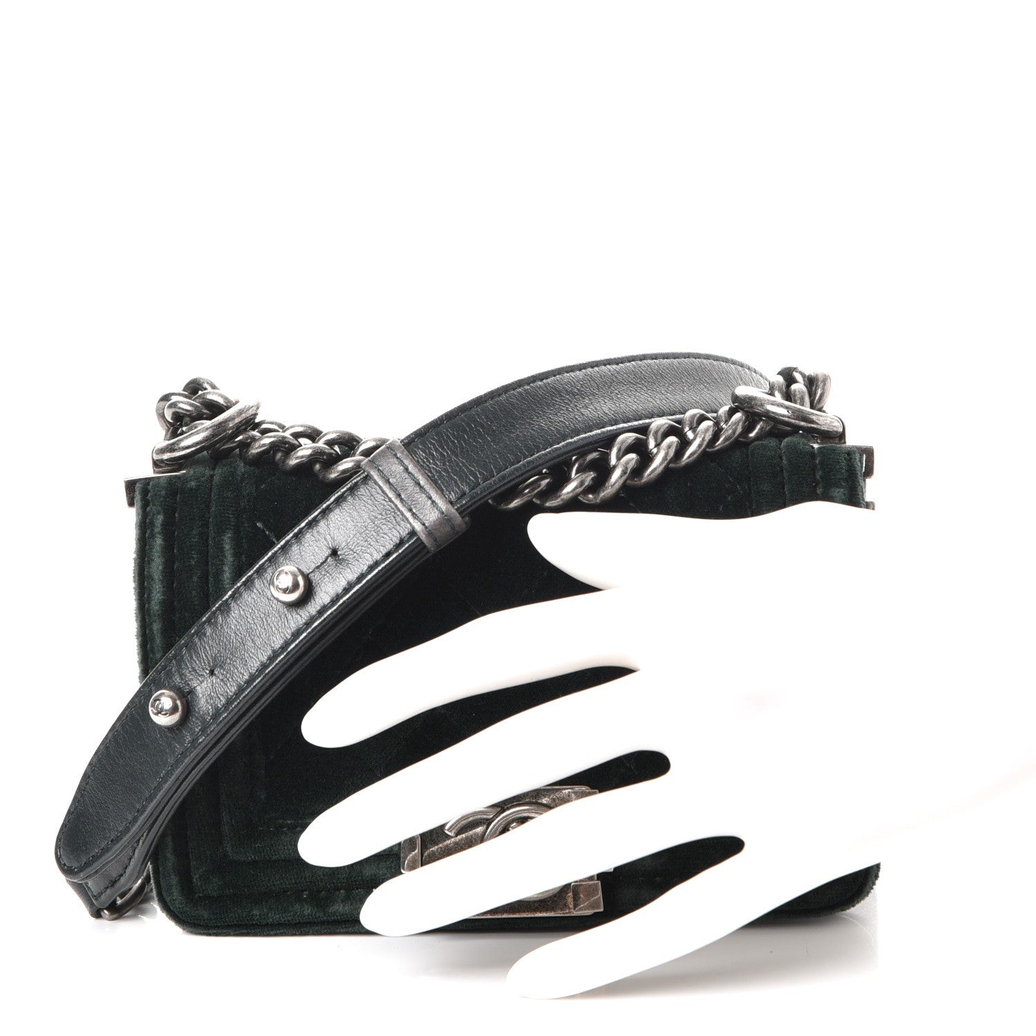 Chanel Velvet Quilted Mini Boy Flap Green 4 of 9
