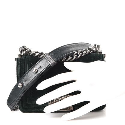 Chanel Velvet Quilted Mini Boy Flap Green 4 of 9