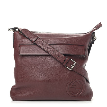 Gucci Pebbled Calfskin Medium Soho Messenger Bag Bordeaux 1 of 14