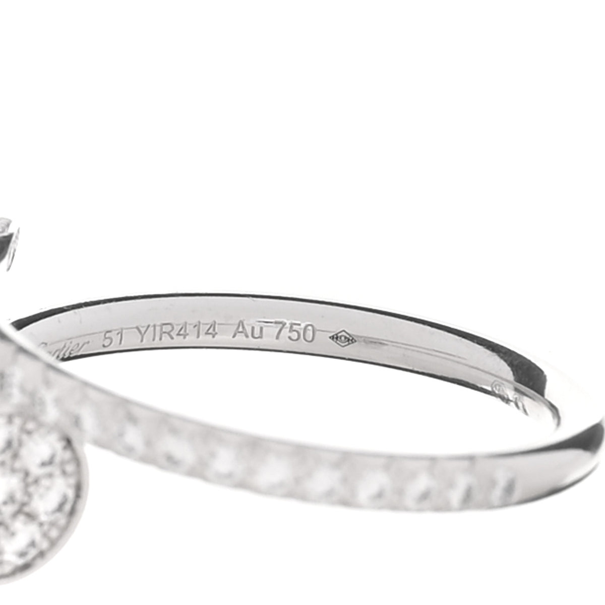 Cartier 18K White Gold Diamond Juste Un Clou Paved Ring 51 5.75 5 of 6