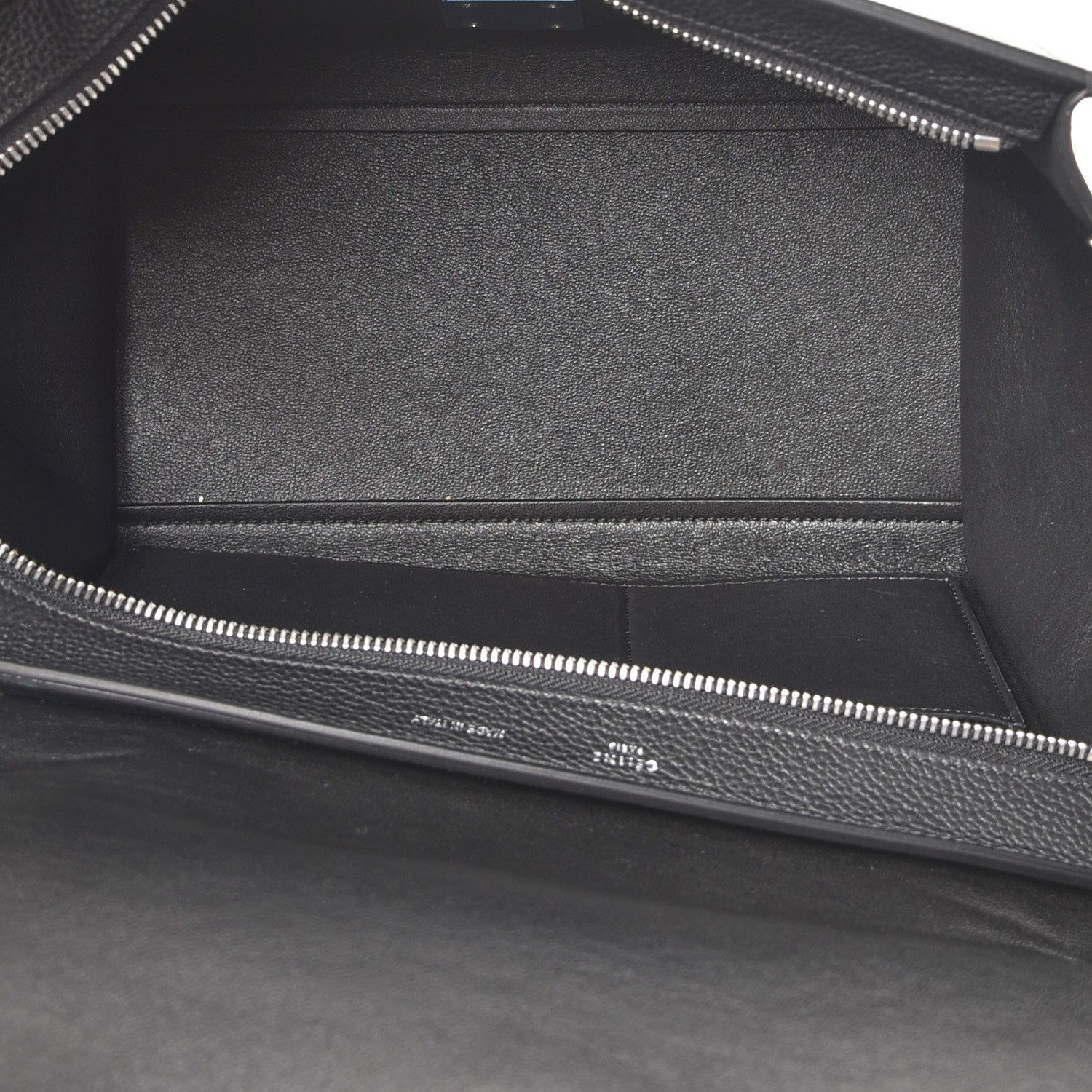 Celine Drummed Calfskin Suede Small Trapeze Black 5 of 7