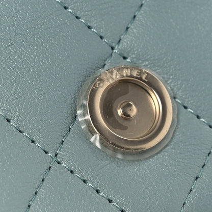 Chanel Lambskin Quilted Small Duma Drawstring Backpack Light Blue 12 of 15