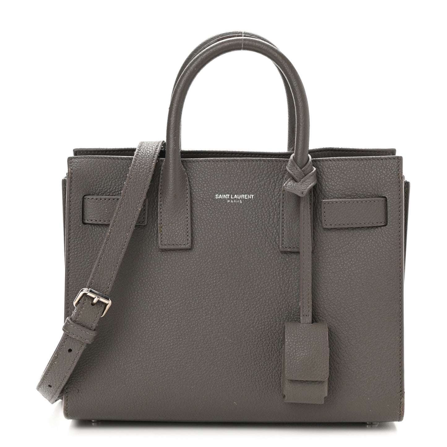 Grained Calfskin Nano Sac De Jour Fog