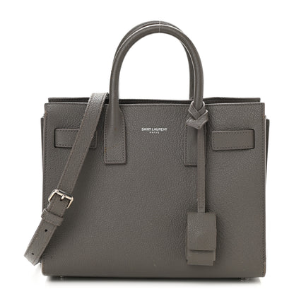 Saint Laurent Grained Calfskin Nano Sac De Jour Fog 1 of 11