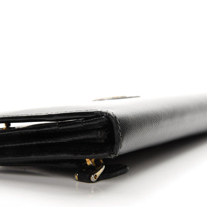 Prada Saffiano Continental Flap Wallet Nero Black 9 of 12