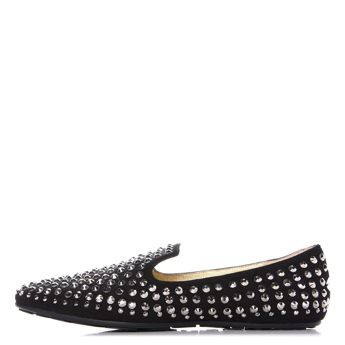 Suede Studded Wheel Loafers 38 Black