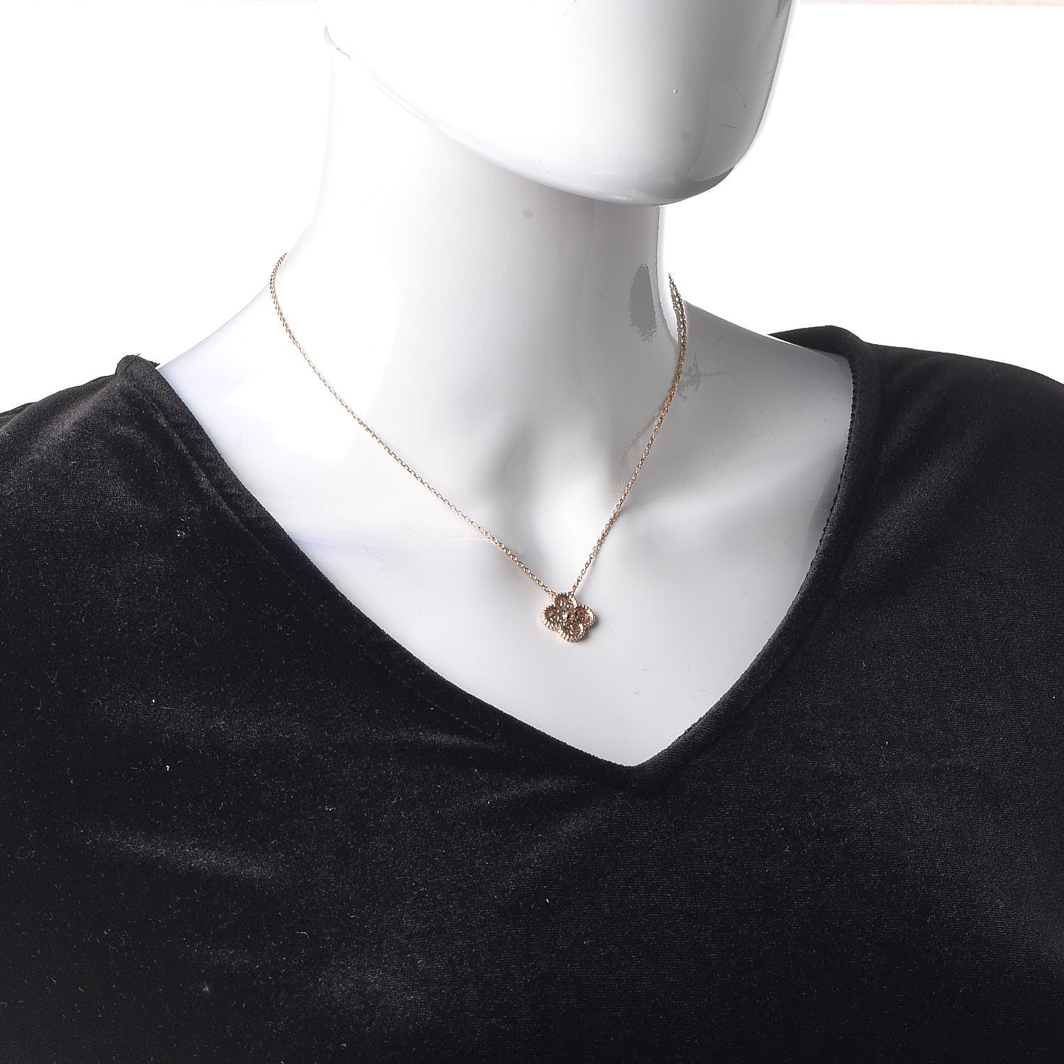 Van Cleef & Arpels 18K Rose Gold Vintage Alhambra Pendant Necklace 2 of 8