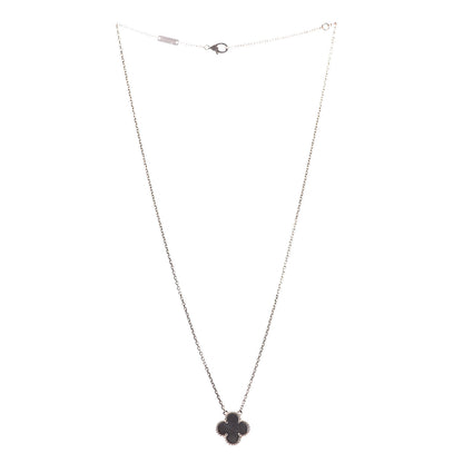 Van Cleef & Arpels 18K Rose Gold Gray Mother of Pearl Vintage Alhambra Pendant Necklace 3 of 9