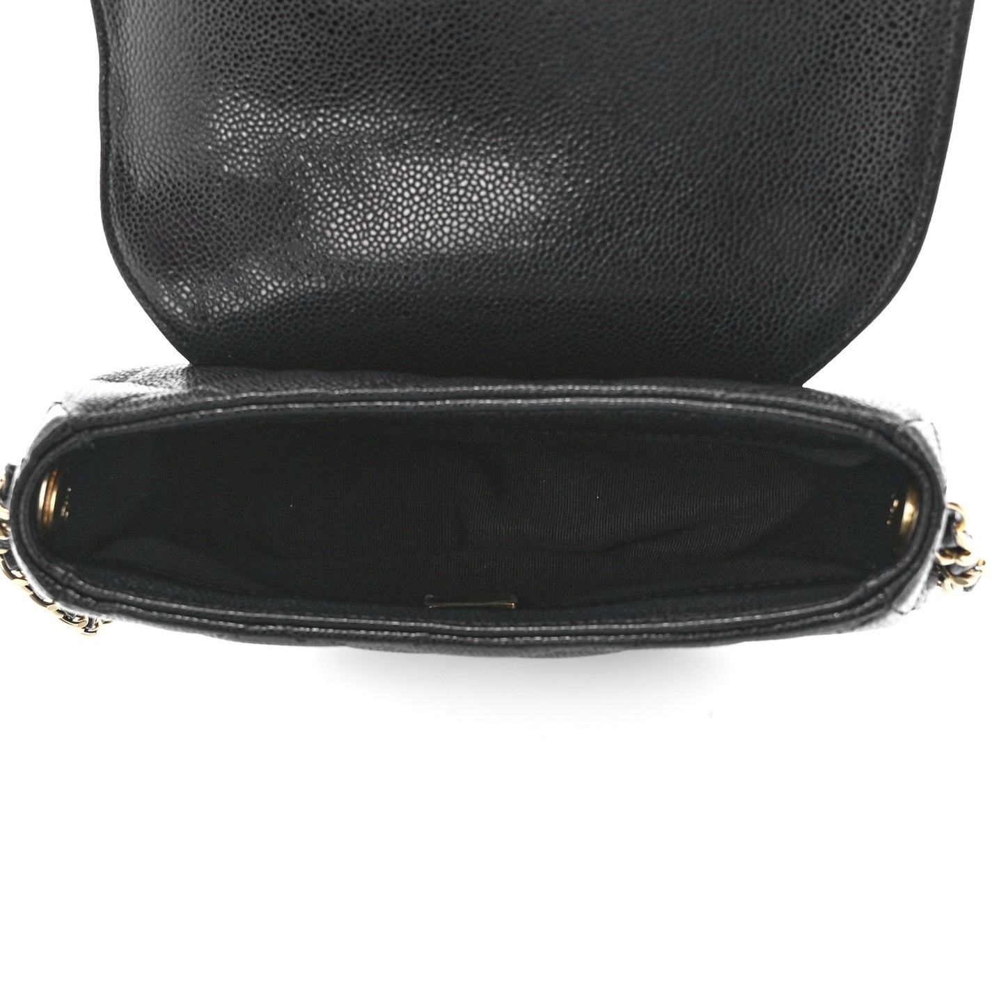 Caviar Quilted Mini Messenger Flap Black