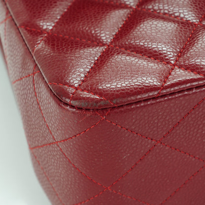 Chanel Caviar Quilted Jumbo Double Flap Dark Red 9 of 9