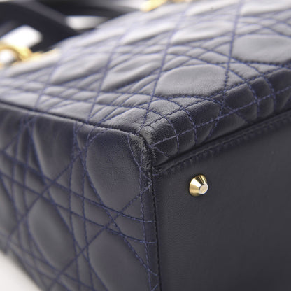 Christian Dior Lambskin Cannage Medium Lady Dior Navy Blue 6 of 15