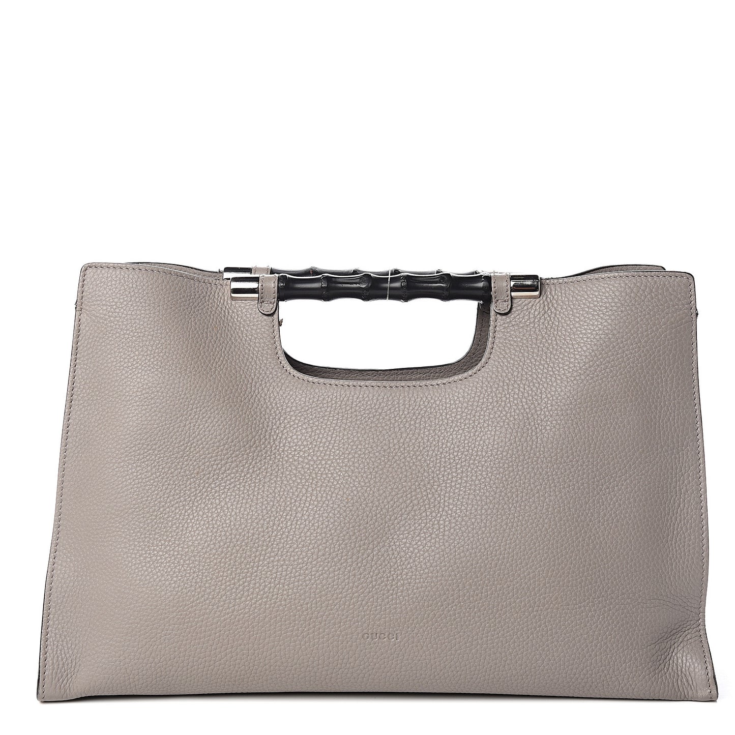 Calfskin Medium Bamboo Shopper Light Grey