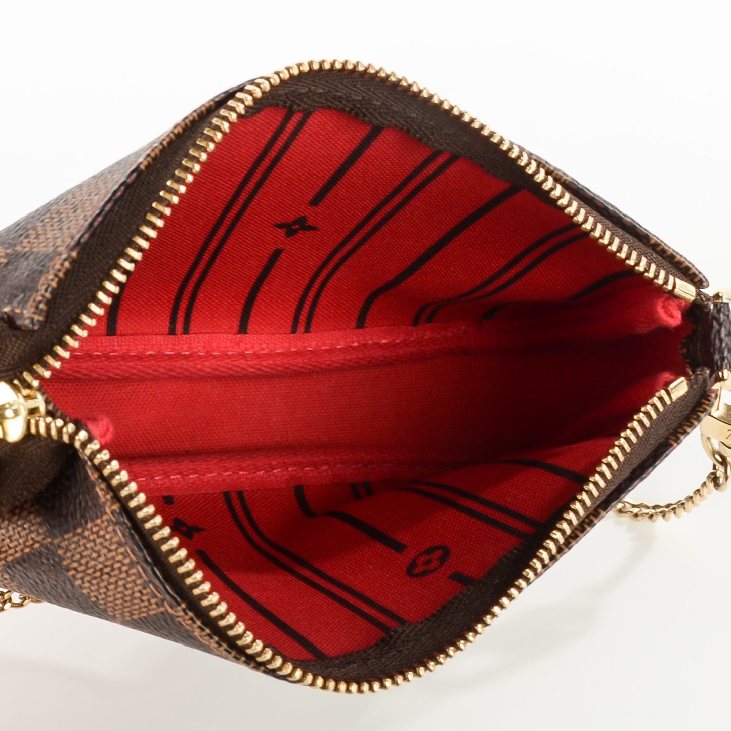 Damier Ebene Complice Trunks and Bags Mini Pochette Accessories Red