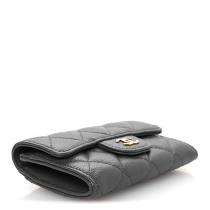 Chanel Caviar Quilted Flap Card Holder Wallet Dark Grey 4 of 9