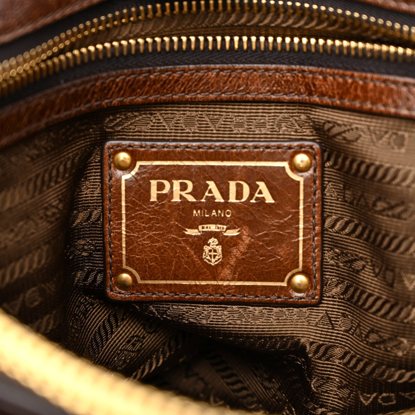 Vitello Shine Shopping Satchel Bruciato