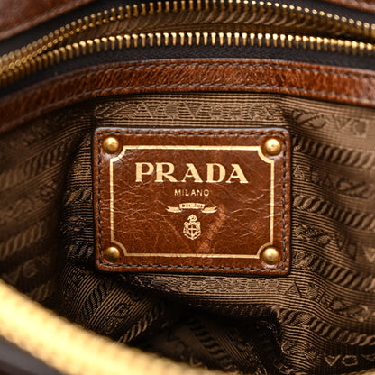Prada Vitello Shine Shopping Satchel Bruciato 6 of 13