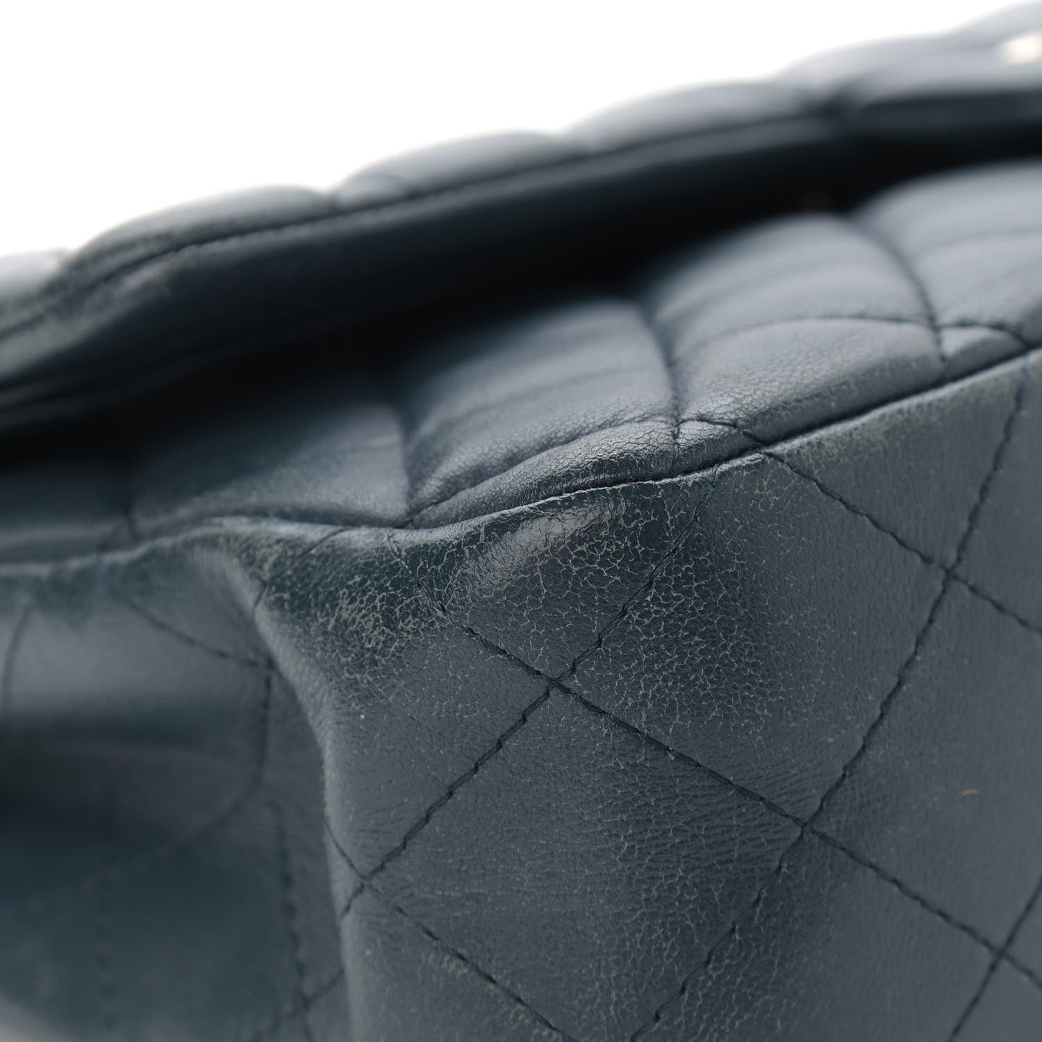 Chanel Lambskin Quilted Medium Double Flap Dark Blue 10 of 16