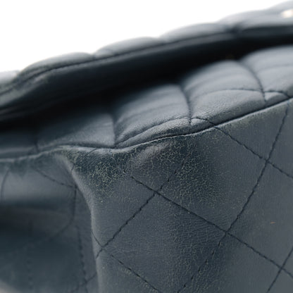 Chanel Lambskin Quilted Medium Double Flap Dark Blue 10 of 16