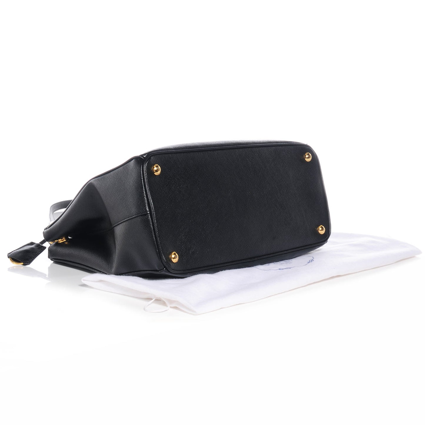 Saffiano Lux Medium Double Zip Tote Nero Black