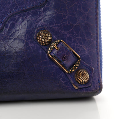Balenciaga Agneau Giant 12 Gold Hardware Continental Zip Around Wallet Bleu Lavande 9 of 10