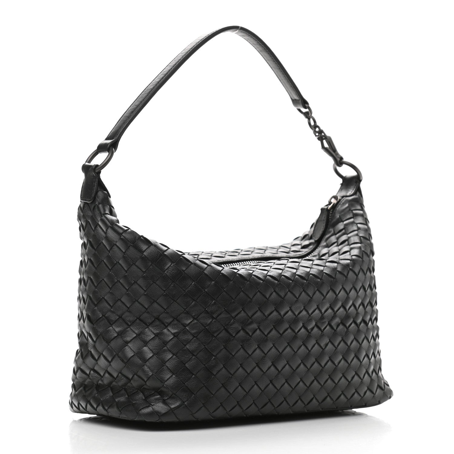 Bottega Veneta Nappa Intrecciato Small Shoulder Bag Black 3 of 10