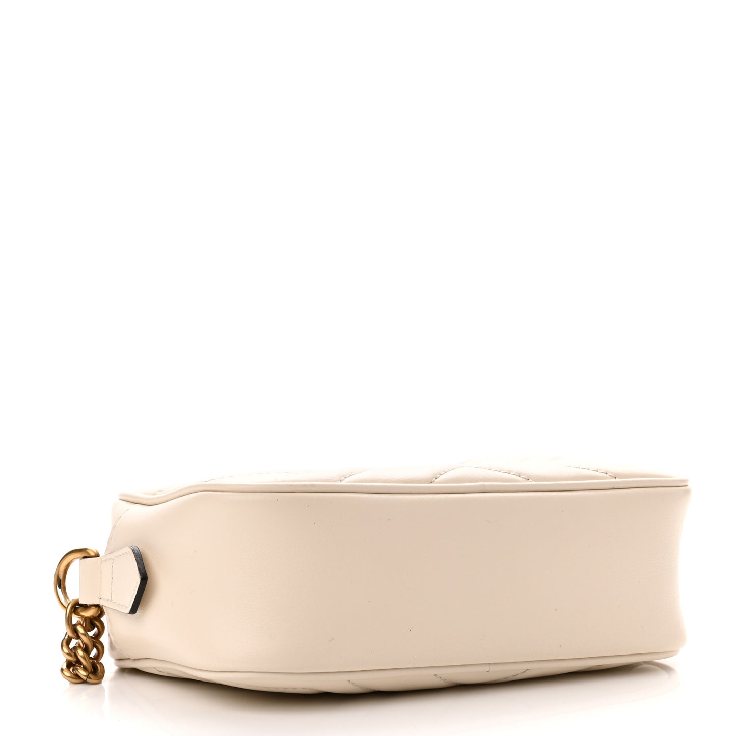 Calfskin Matelasse Mini GG Marmont Chain Shoulder Bag White