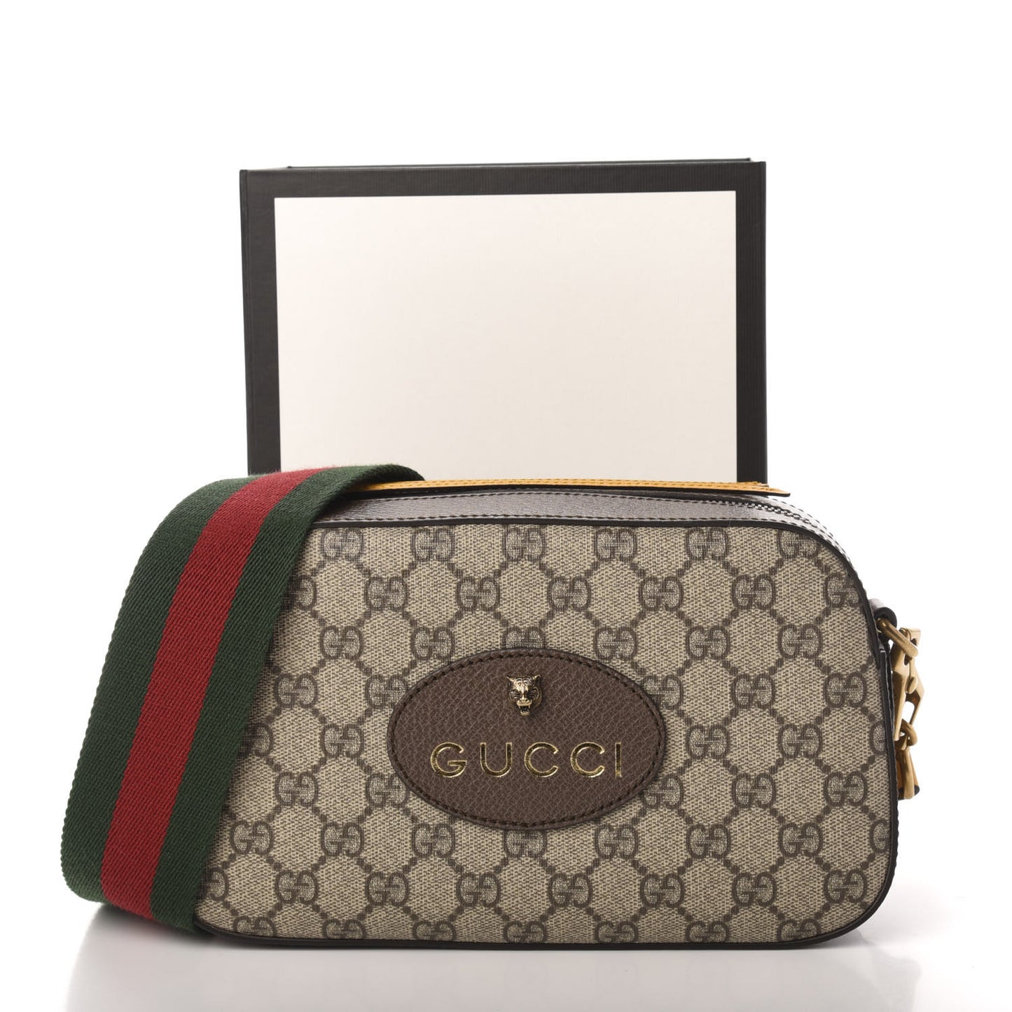 GG Supreme Monogram Web Neo Vintage Shoulder Bag Beige New Acero Crop