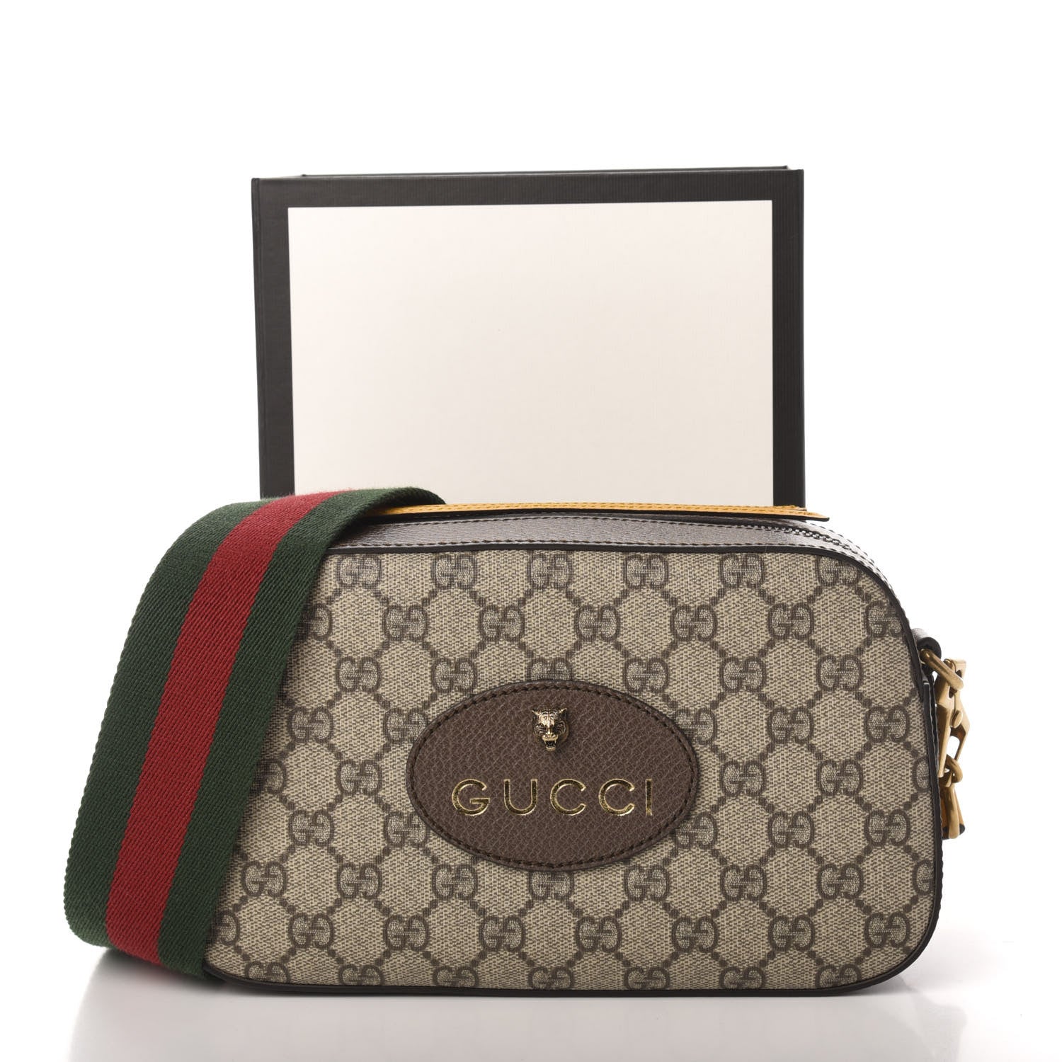 Gucci GG Supreme Monogram Web Neo Vintage Shoulder Bag Beige New Acero Crop 12 of 12