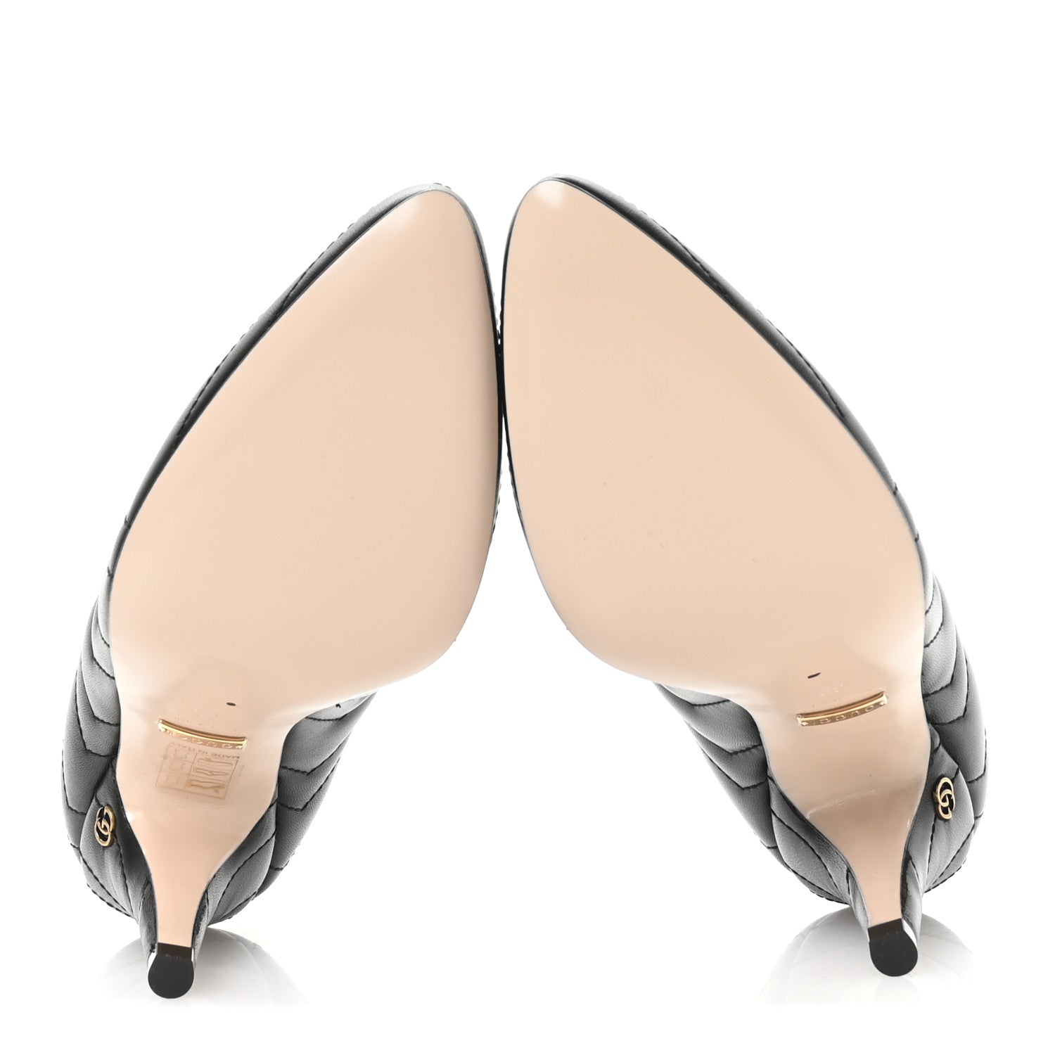 Gucci Nappa Charlotte Chevron Matelasse Double G 95mm Pumps 36 Black 6 of 9