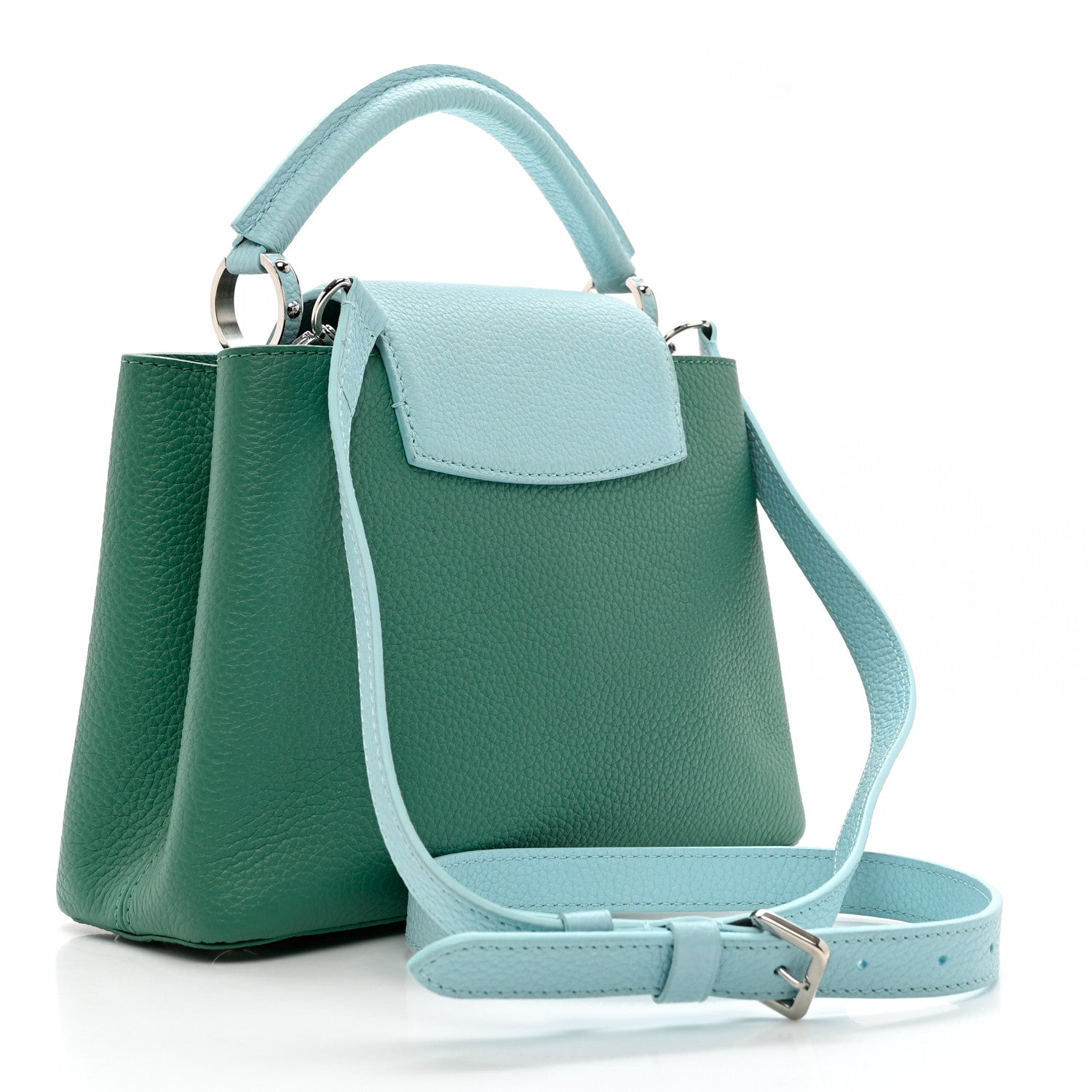 Louis Vuitton Taurillon Capucines BB Bleu Vert 2 of 9