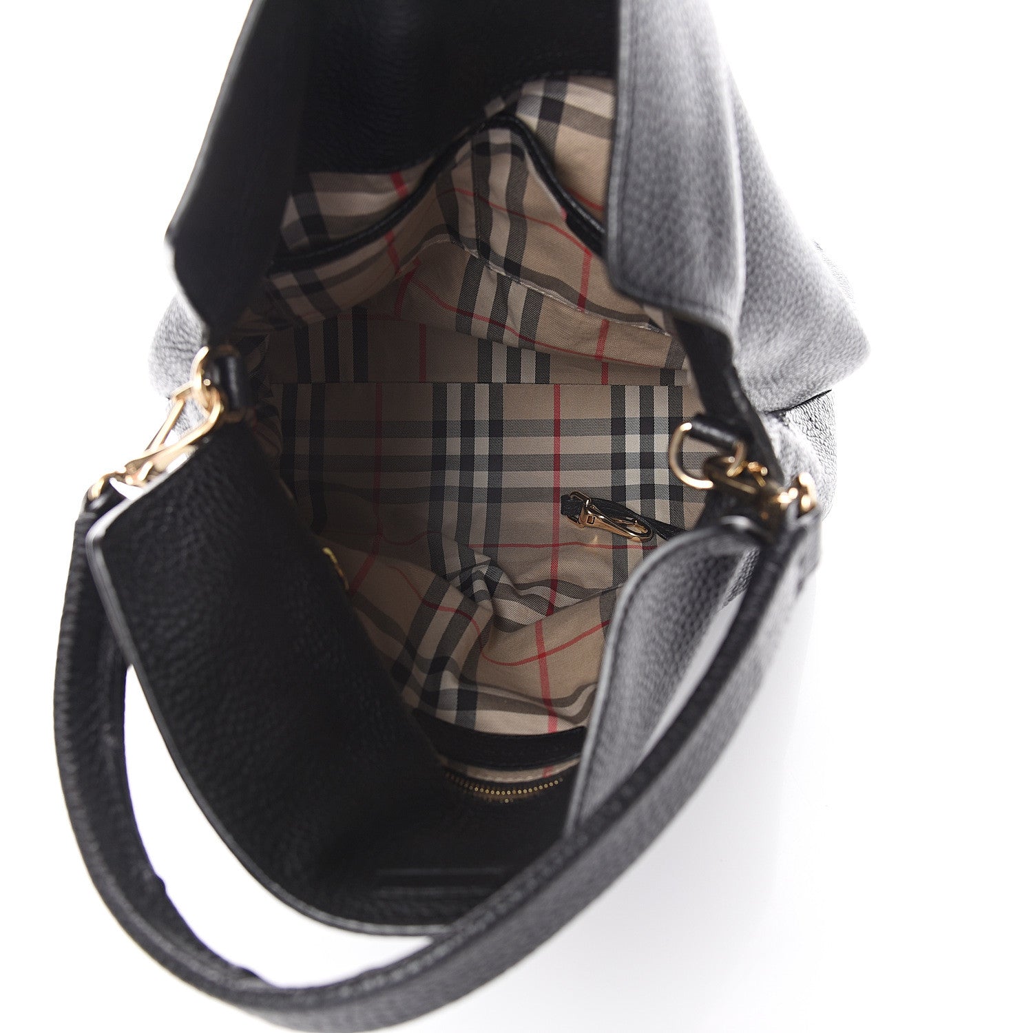 Burberry London Grainy Calfskin Medium Cale Hobo Black 4 of 8