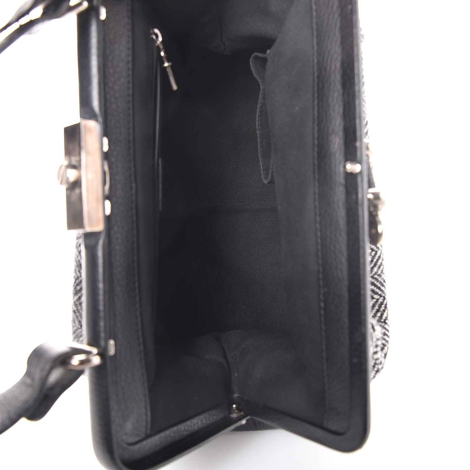 Burberry Tweed Frame Handbag Black 5 of 12