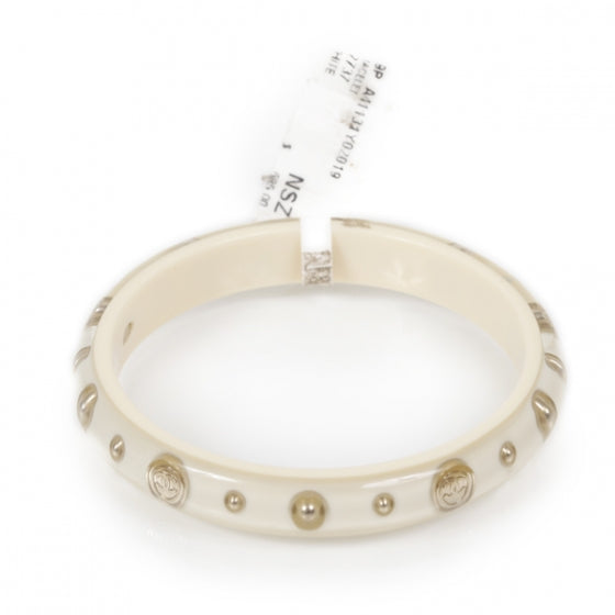 Chanel Resin Studded Bracelet White 1 of 6