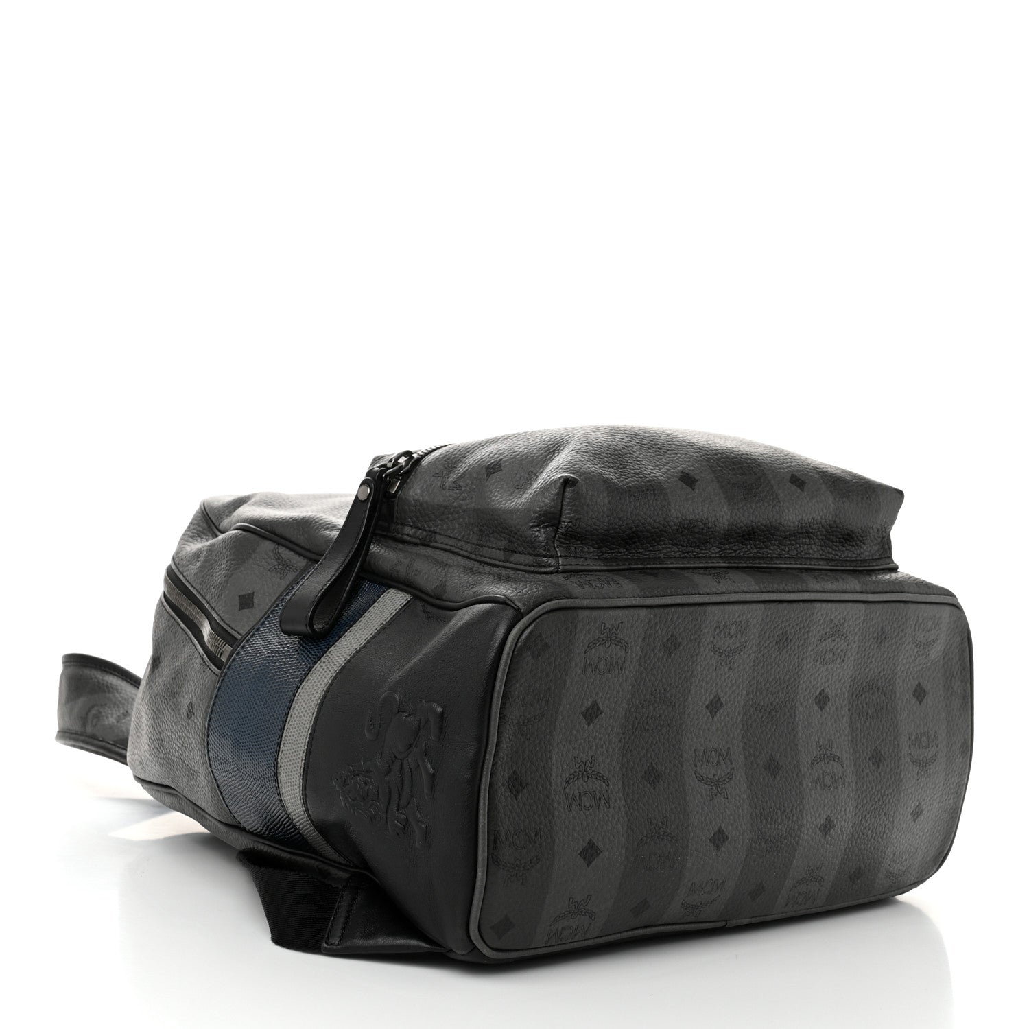 MCM Striped Visetos Medium Stark Backpack Black Phantom Grey 4 of 9