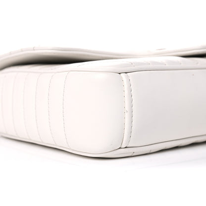 Prada Soft Calfskin Impunture Diagramme Medium Chain Flap Shoulder Bag White 7 of 12