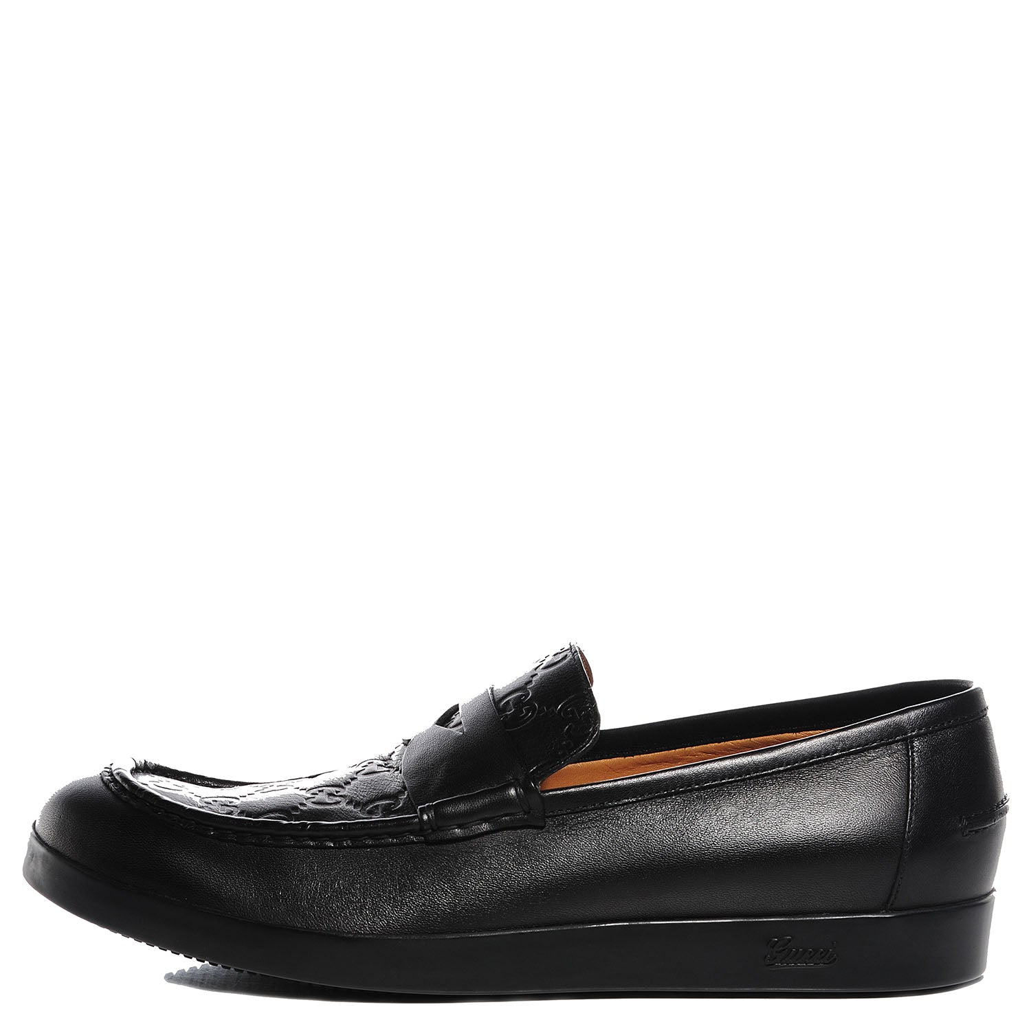 Gucci Soft Calfskin Guccissima Mens Loafers 8 Black 1 of 8