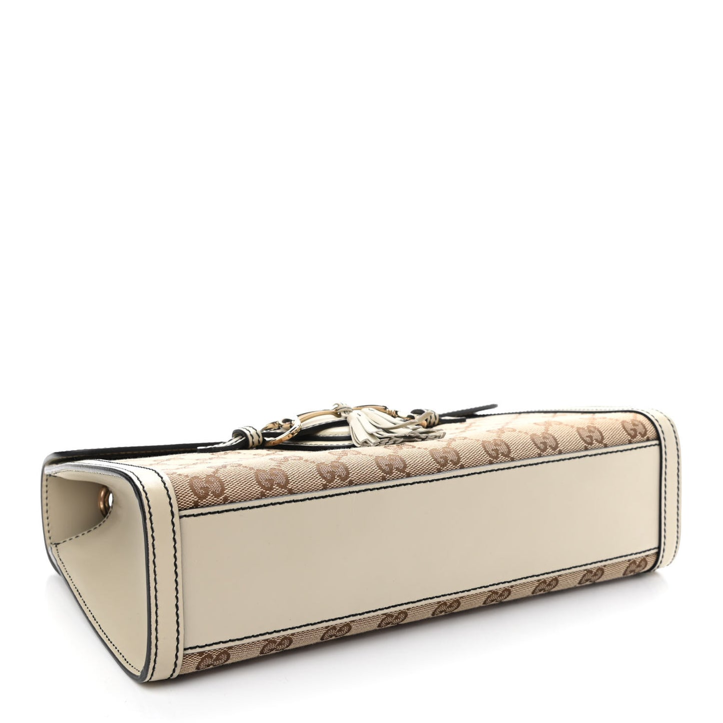 Monogram Margaux Calfskin Medium Emily Chain Shoulder Bag Beige Ebony Mystic White