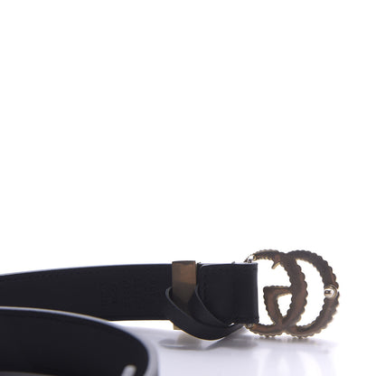 Gucci Moon Calfskin Torchon Double G 25mm Belt 80 32 Black 3 of 8