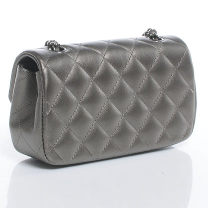 Chanel Lambskin Quilted Extra Mini Flap Dark Silver 3 of 8