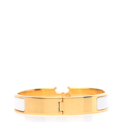 Hermes Enamel Narrow Clic Clac H Bracelet GM White 3 of 5