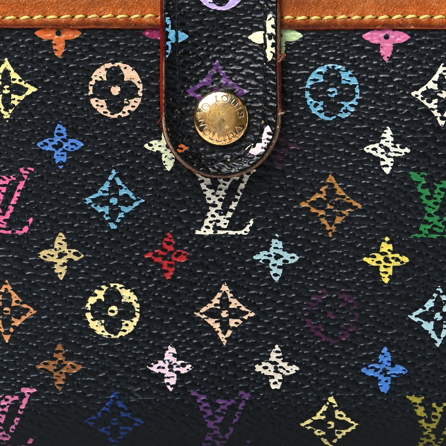 Monogram Multicolor French Purse Wallet Black