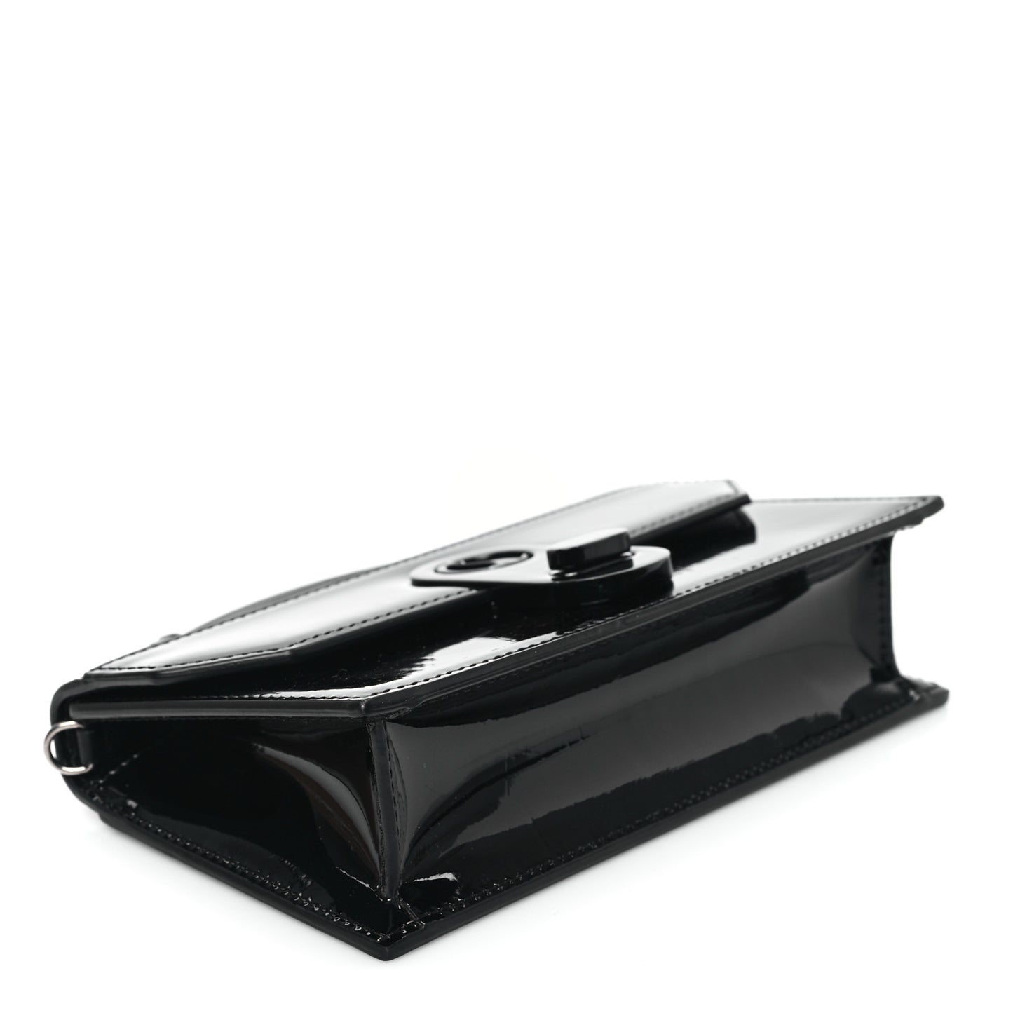 Patent Calfskin Small Elisa Baguette Black