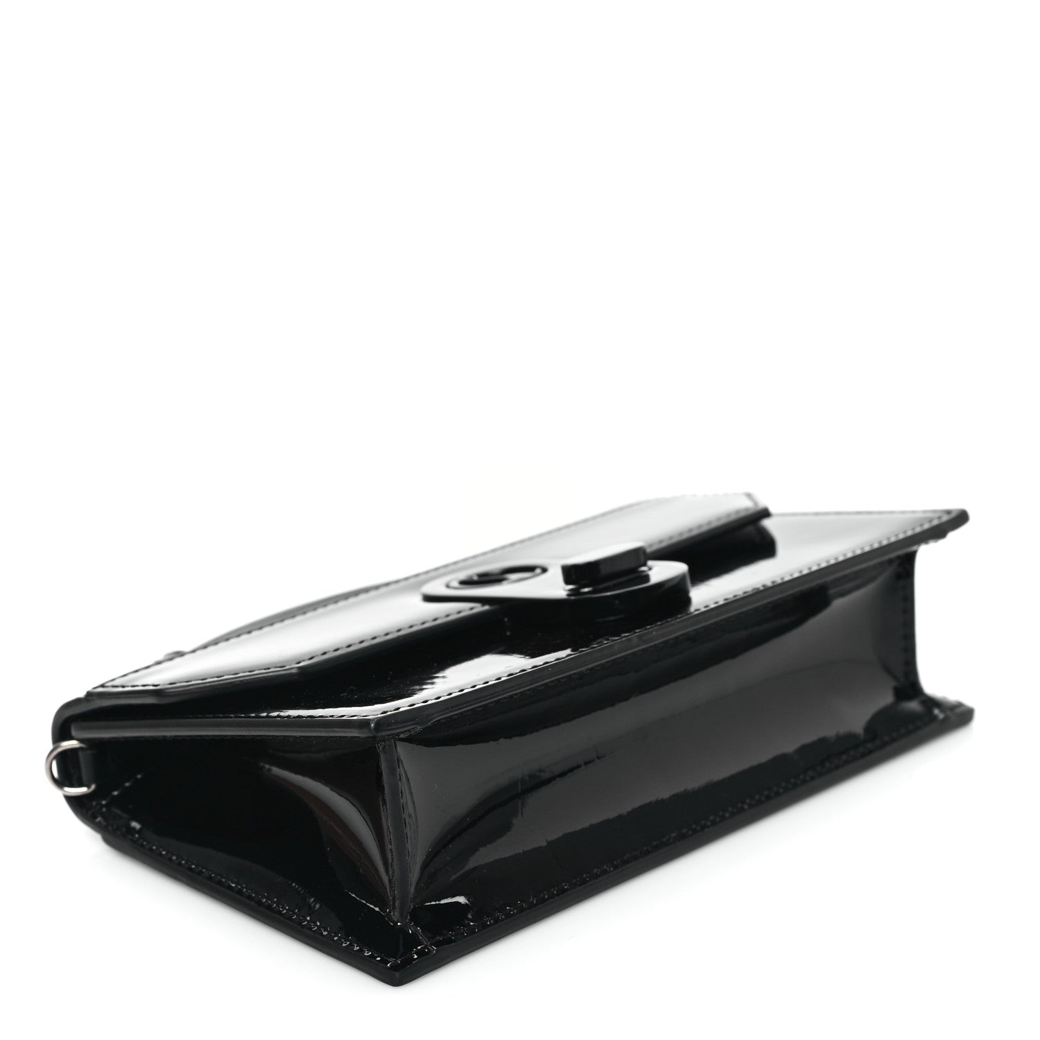 Christian Louboutin Patent Calfskin Small Elisa Baguette Black 4 of 12