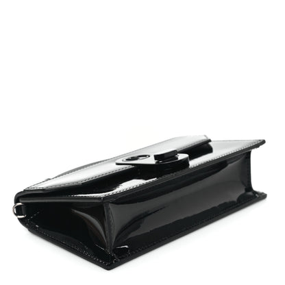 Christian Louboutin Patent Calfskin Small Elisa Baguette Black 4 of 12