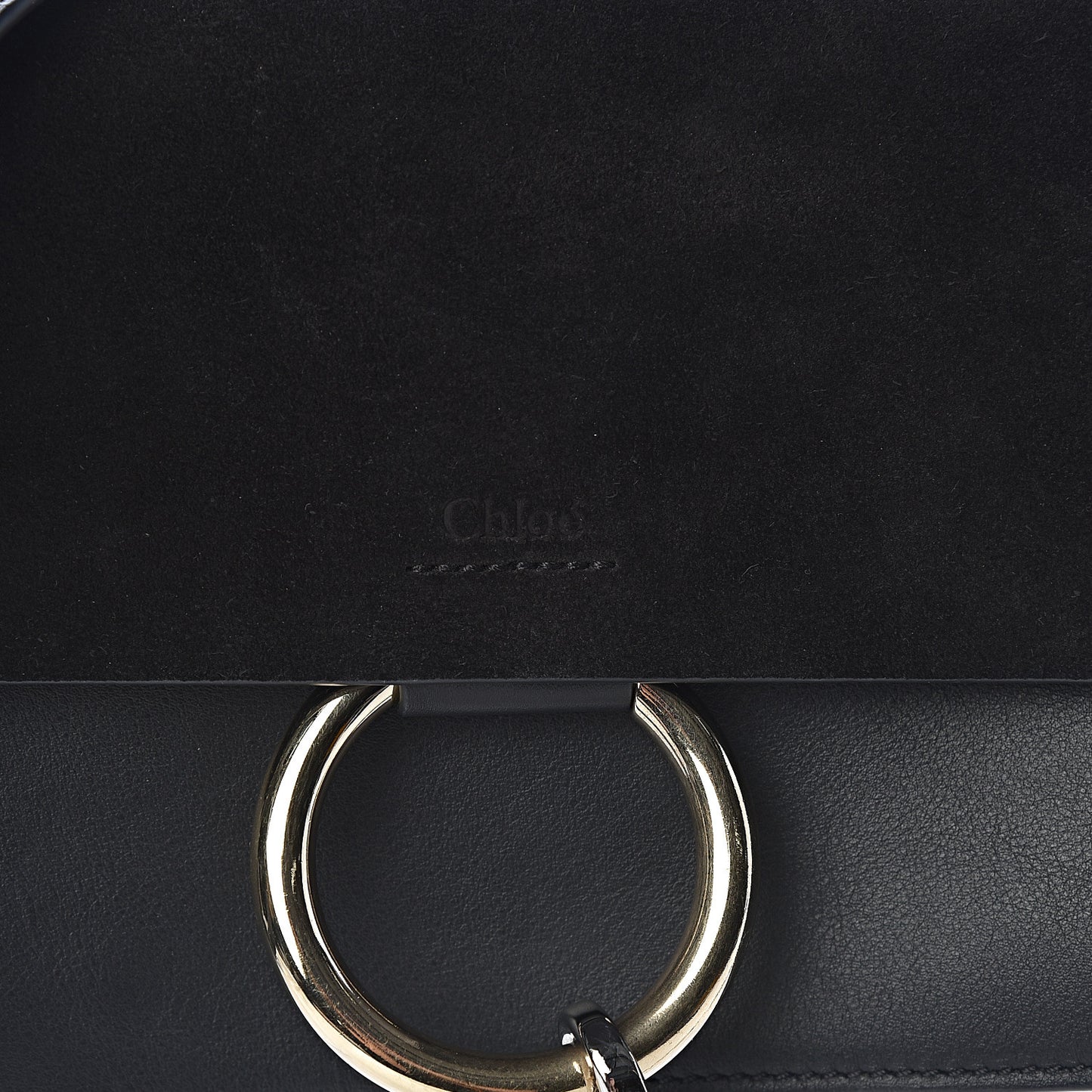 Suede Calfskin Small Faye Shoulder Bag Black