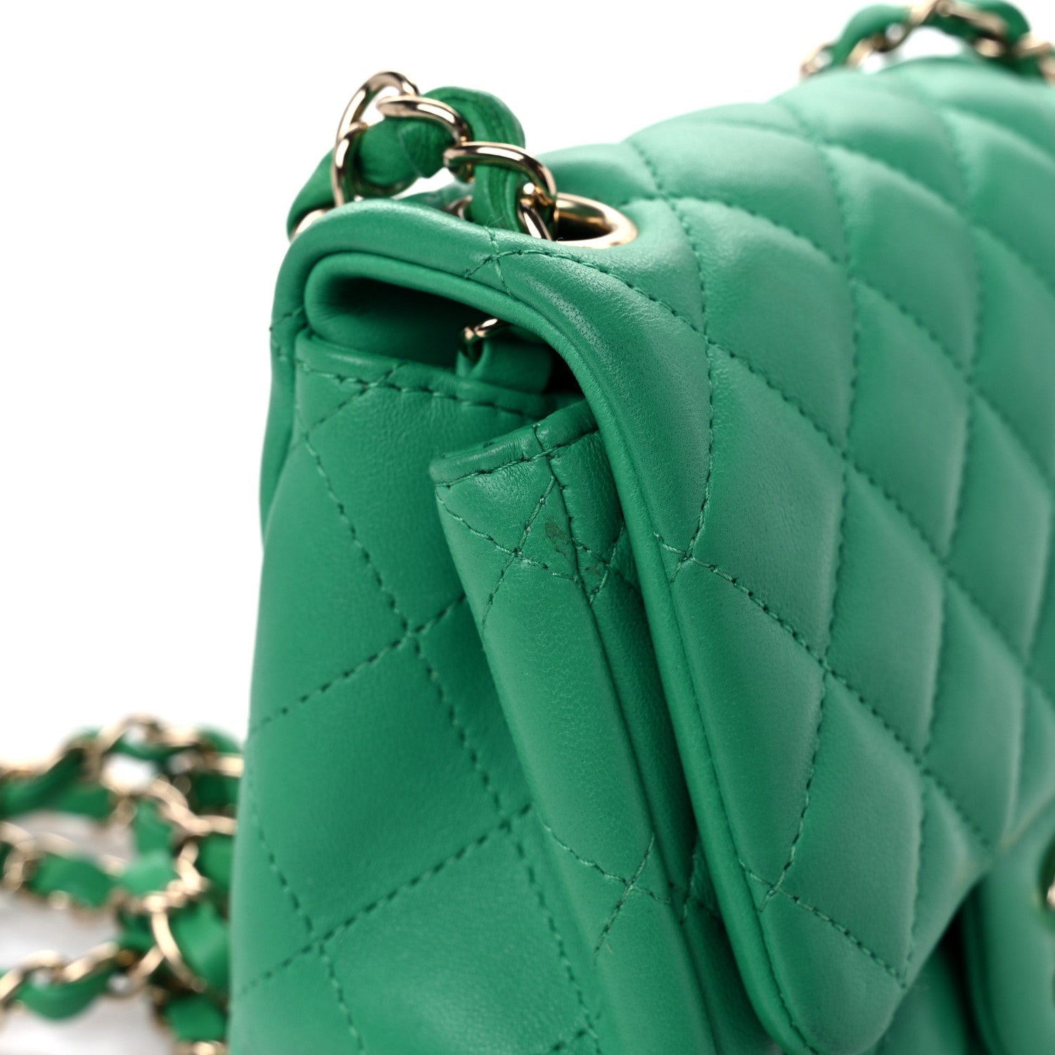 Chanel Lambskin Quilted Mini Square Flap Green 17 of 18