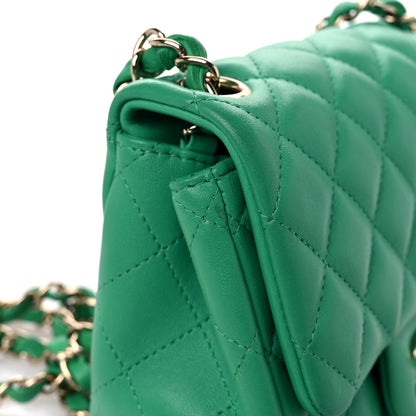 Chanel Lambskin Quilted Mini Square Flap Green 17 of 18