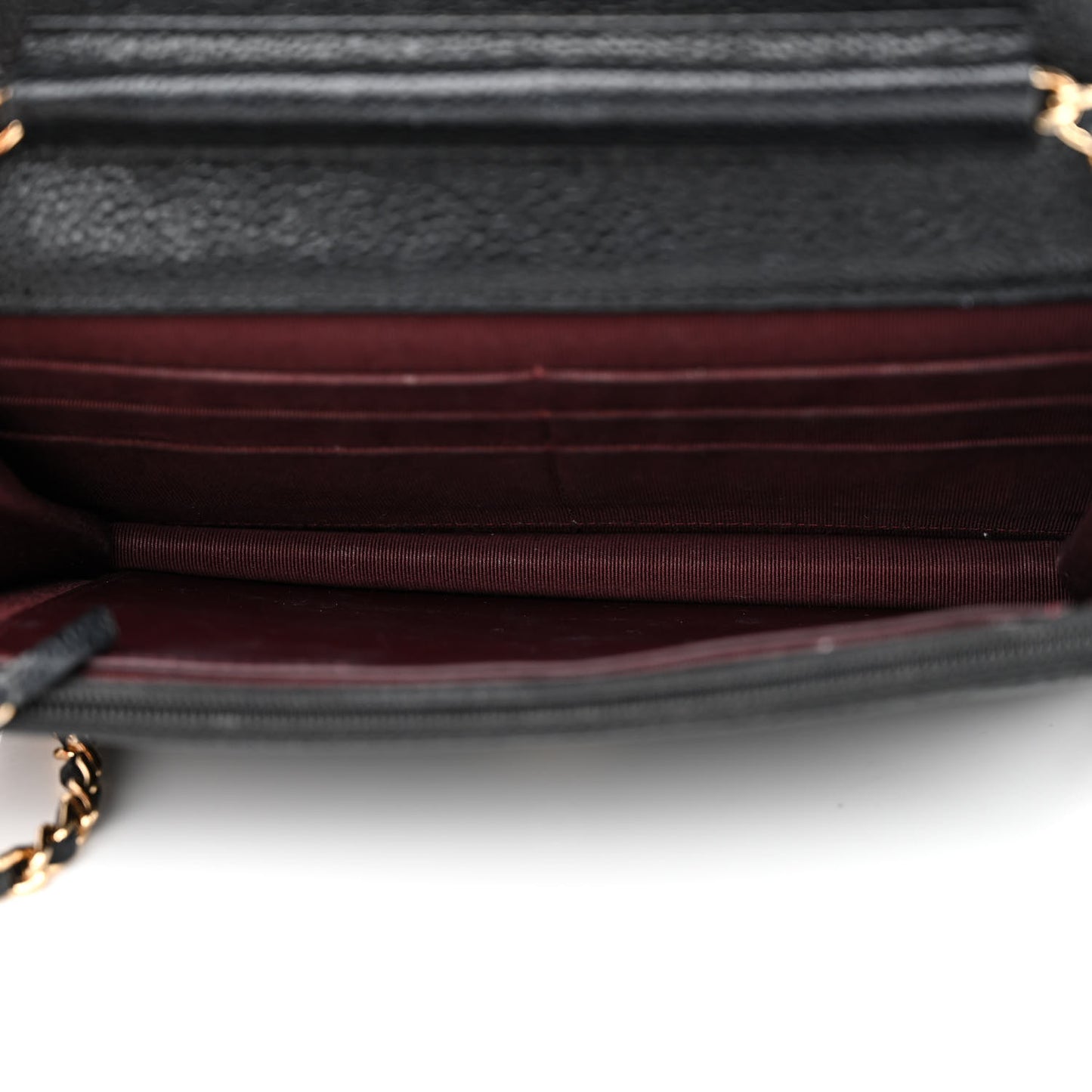 Caviar Quilted Wallet on Chain WOC Black